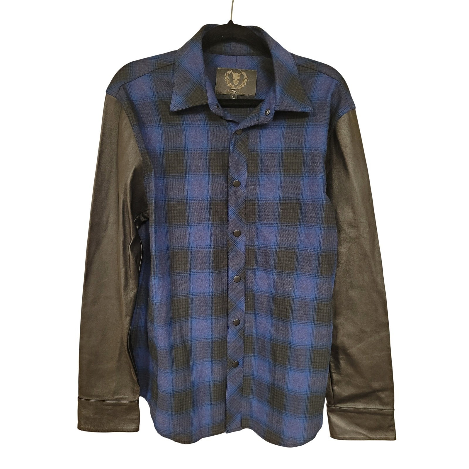Women's Japanese Flannel Plaid Handmade In Ny Jacket With Lamb's Leather Size L